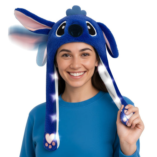 Cappello di Stitch Blu con Orecchie Mobili e luce