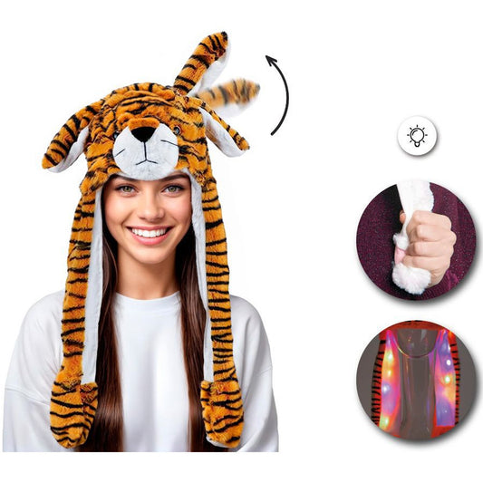 Cappello da Tigre con Orecchie mobili e luce