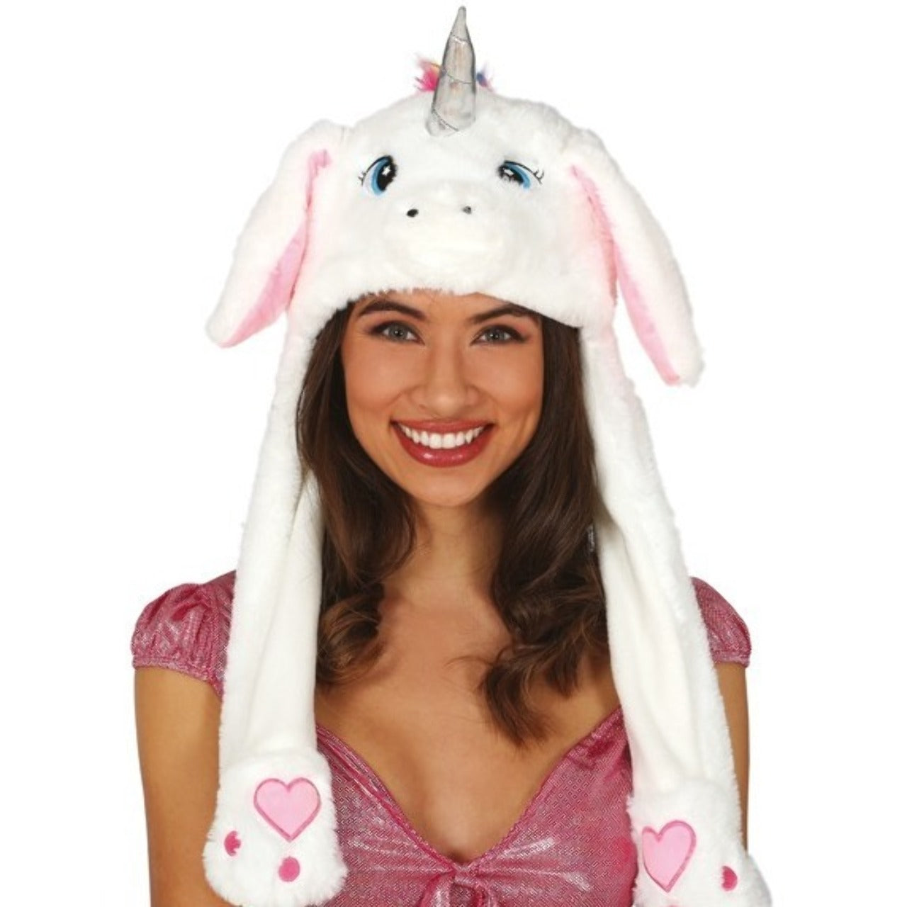 Cappello da Unicorno Bianco con orecchie mobili