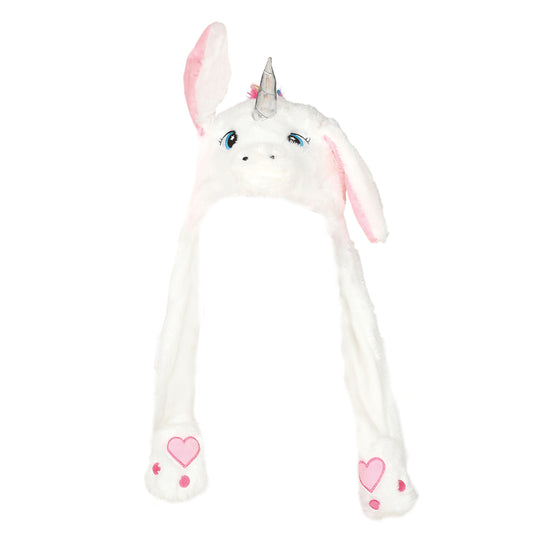 Cappello da Unicorno Bianco con orecchie mobili