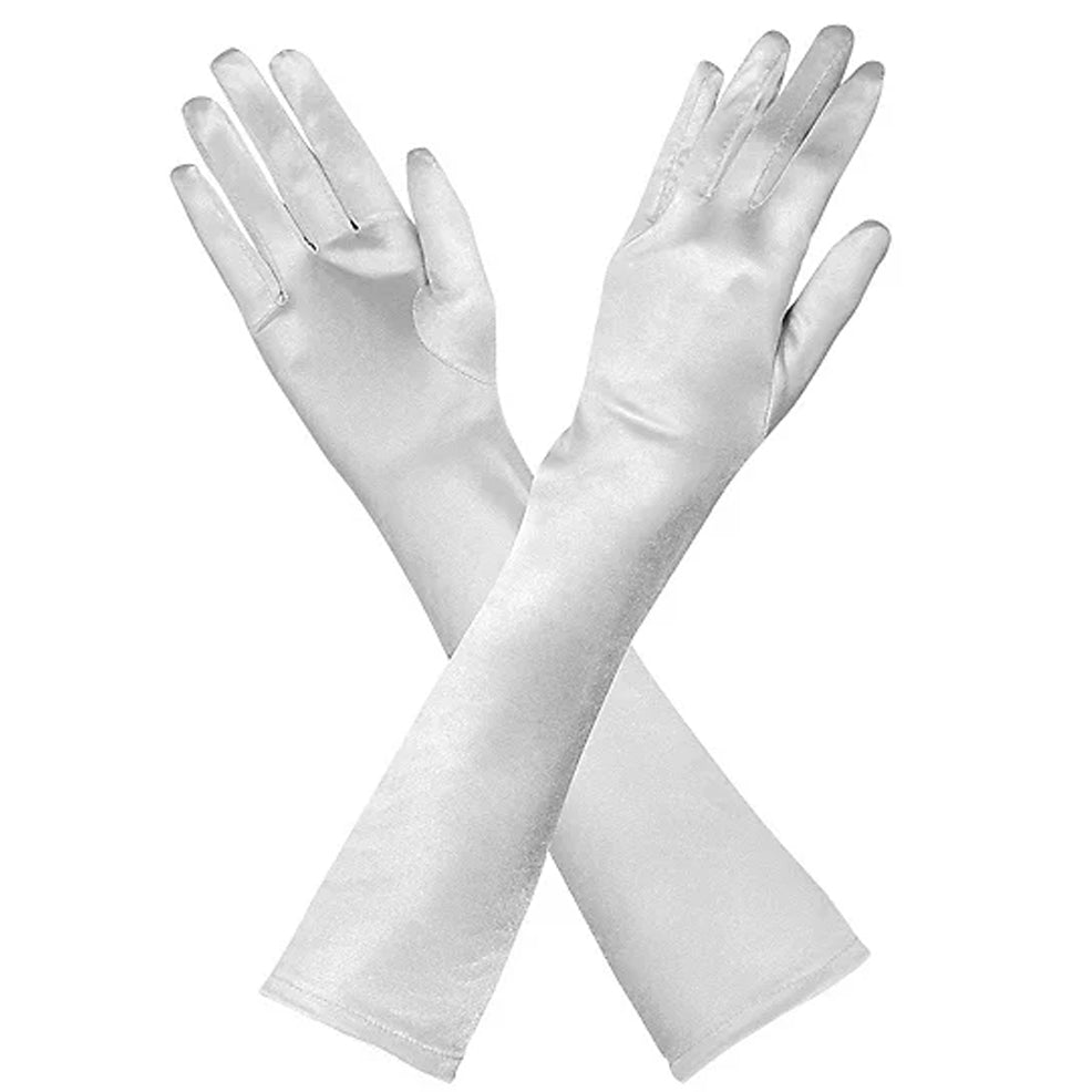 Guanti Lunghi Bianchi Satinati