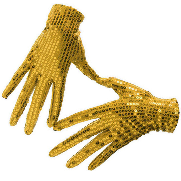 Guanti Dorati con paillettes