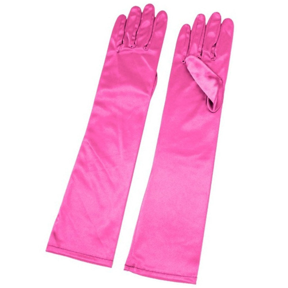 Guanti Lunghi Fucsia Satinati