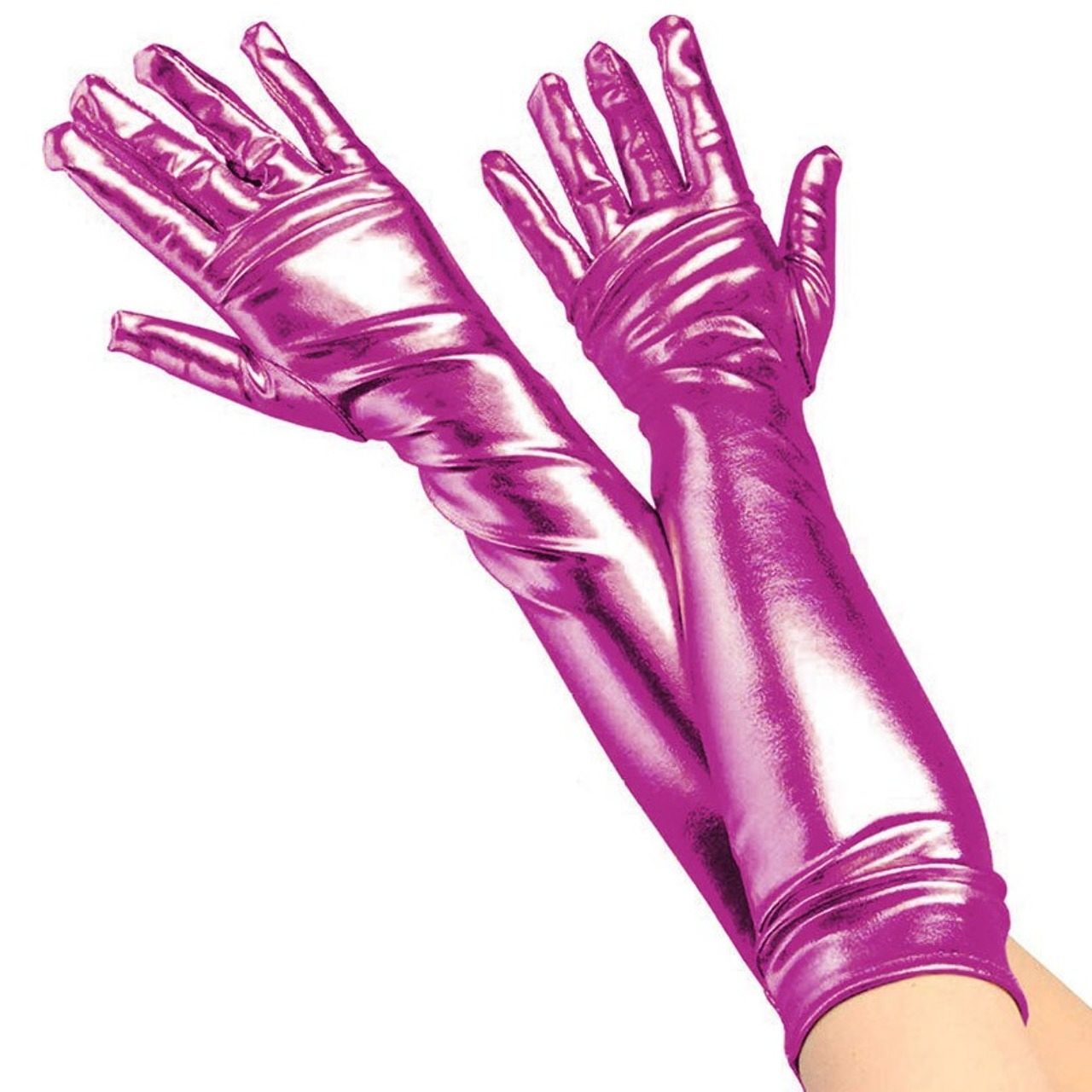 Guanti Lunghi Fucsia Metallizzato