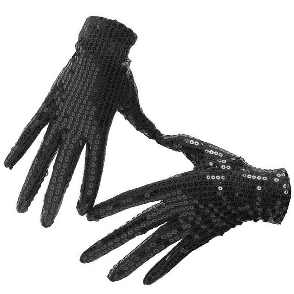 Guanti Neri con paillettes