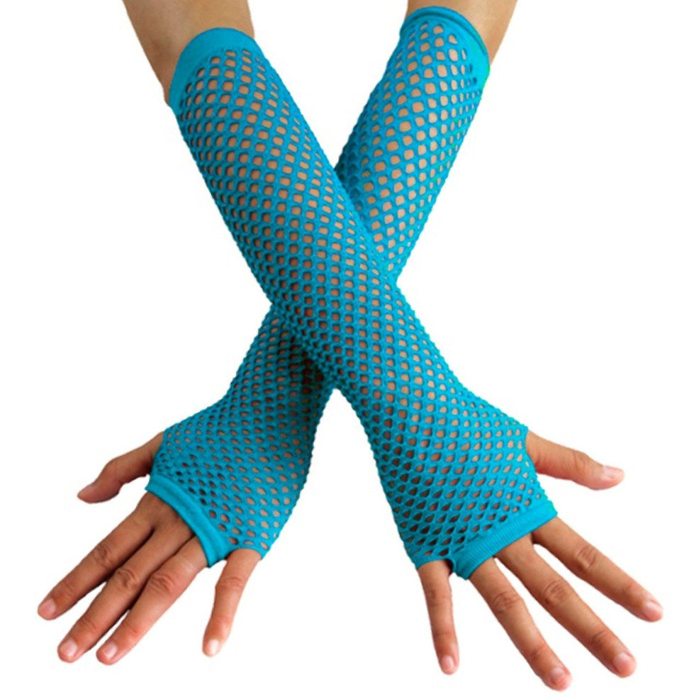 Guanti Lunghi azzurri a rete