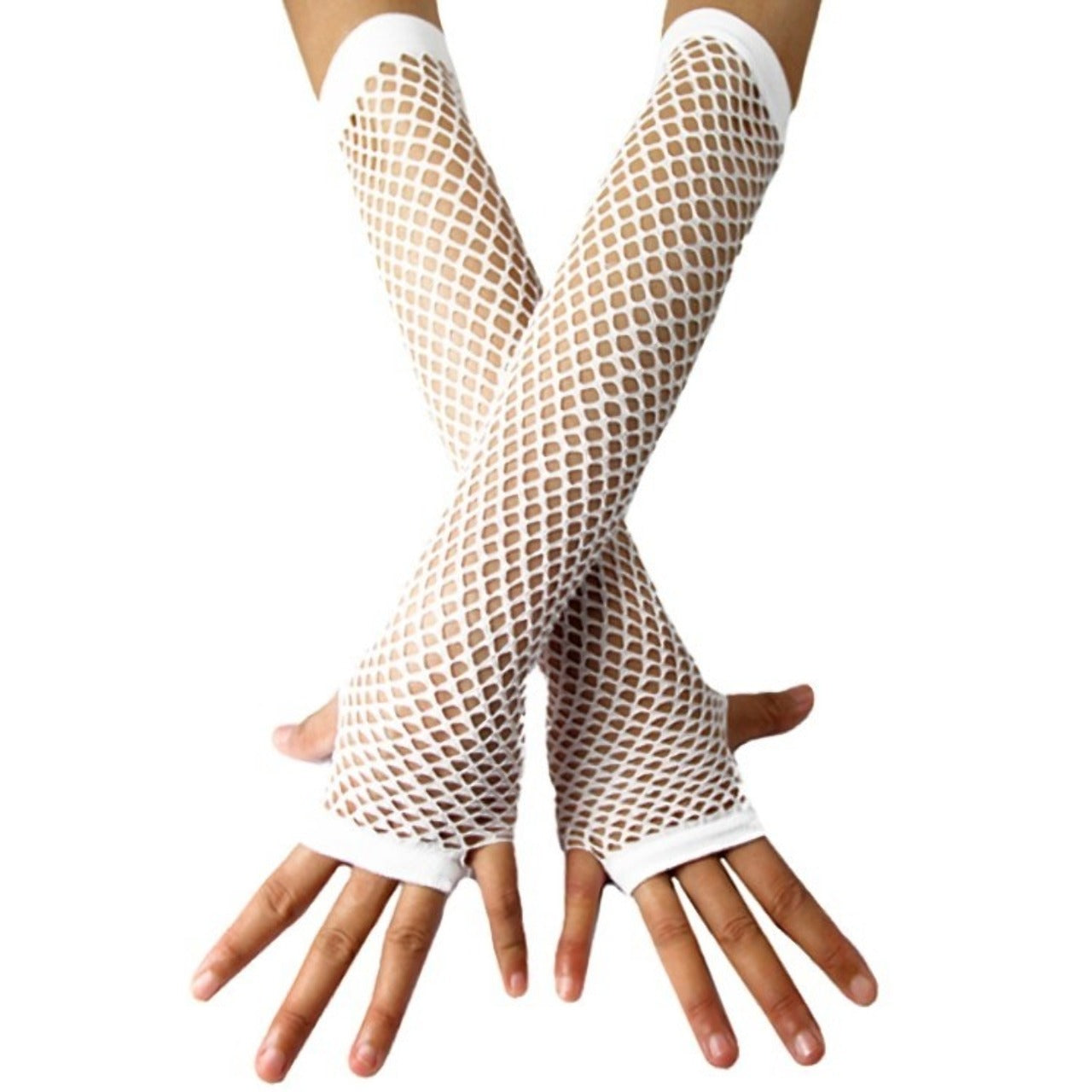 Guanti Lunghi bianchi a rete