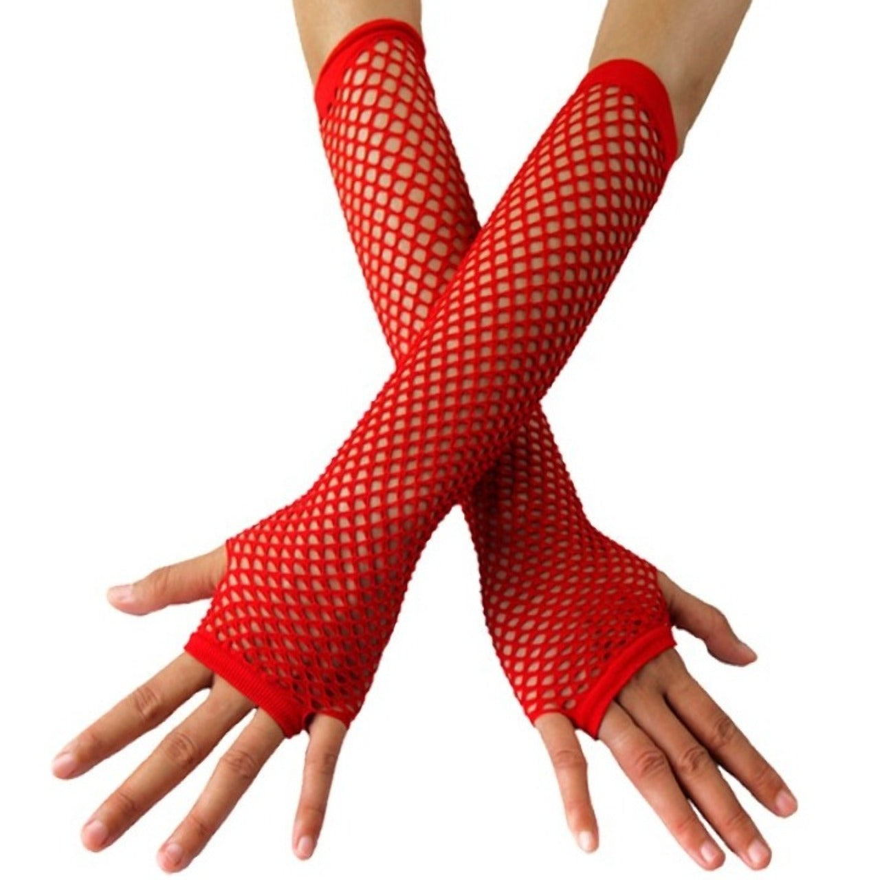 Guanti Lunghi Rossi a rete