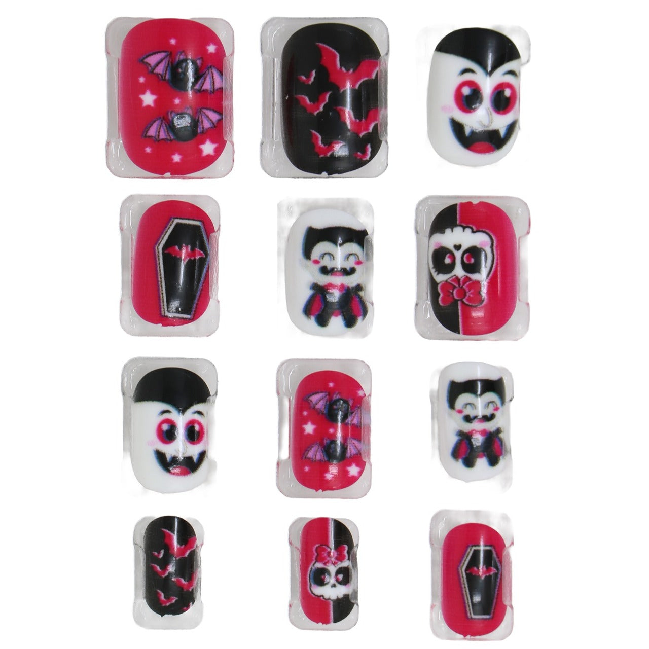 Kit da 12 Unghie Halloween Vampiri per bambini