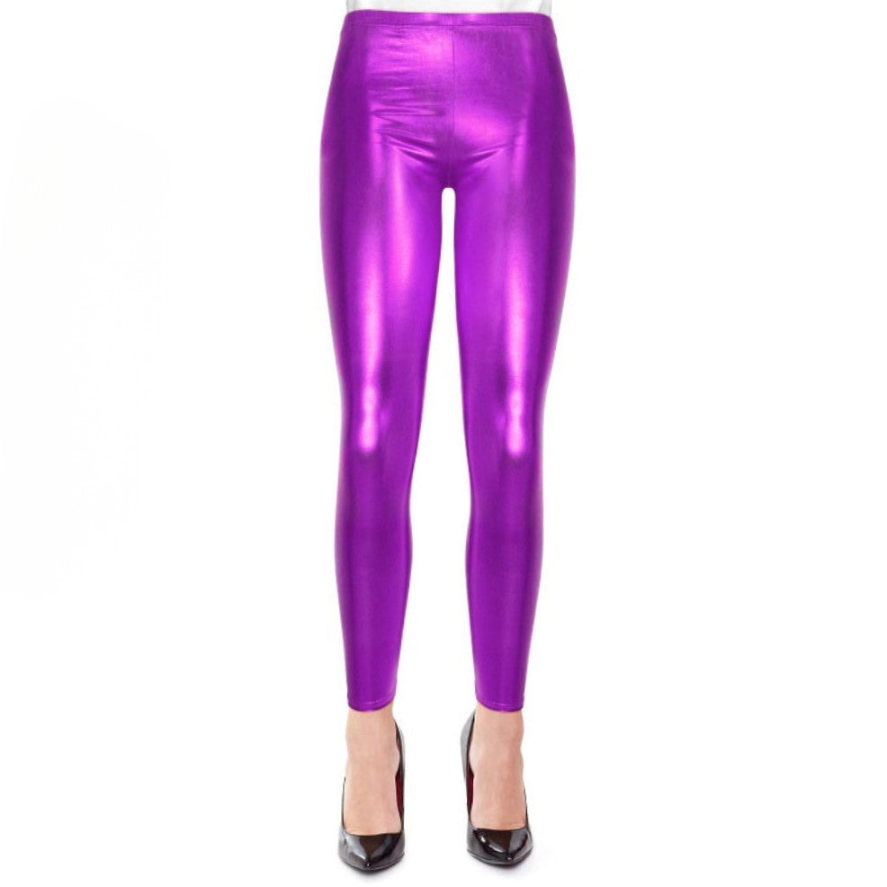 Leggings Viola Metallizzato per adulti
