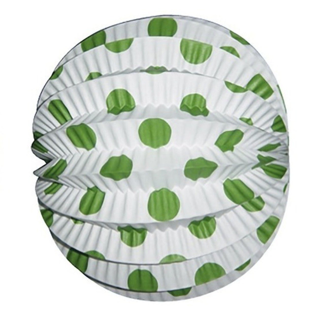 Pack di 12 lanterne bianche con pois verdi