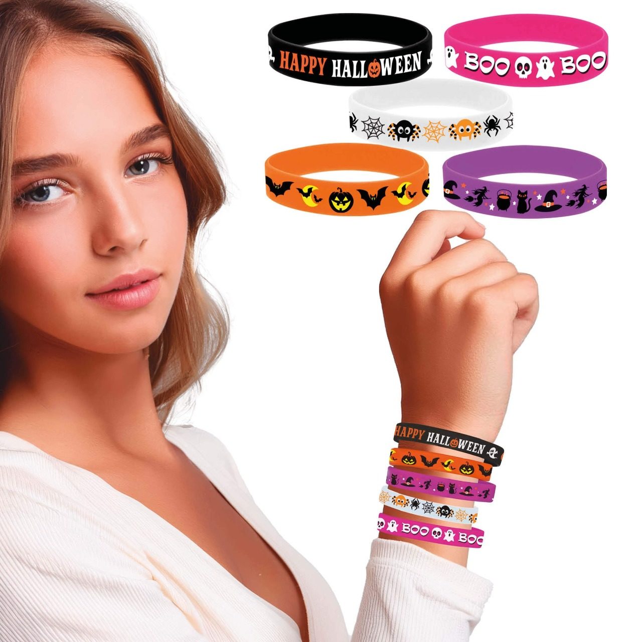 Pack di 5 braccialetti Halloween