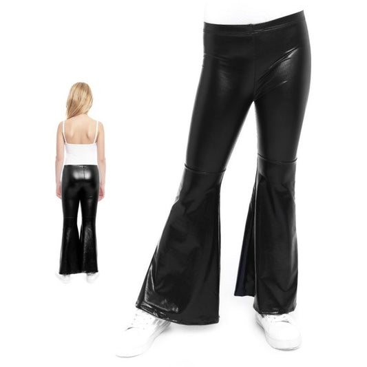 Pantalone a zampa nero metallizzato per bambini