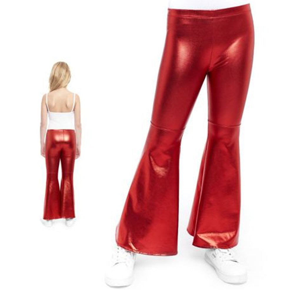Pantaloni a Zampa Rosso Metallizzato per bambini