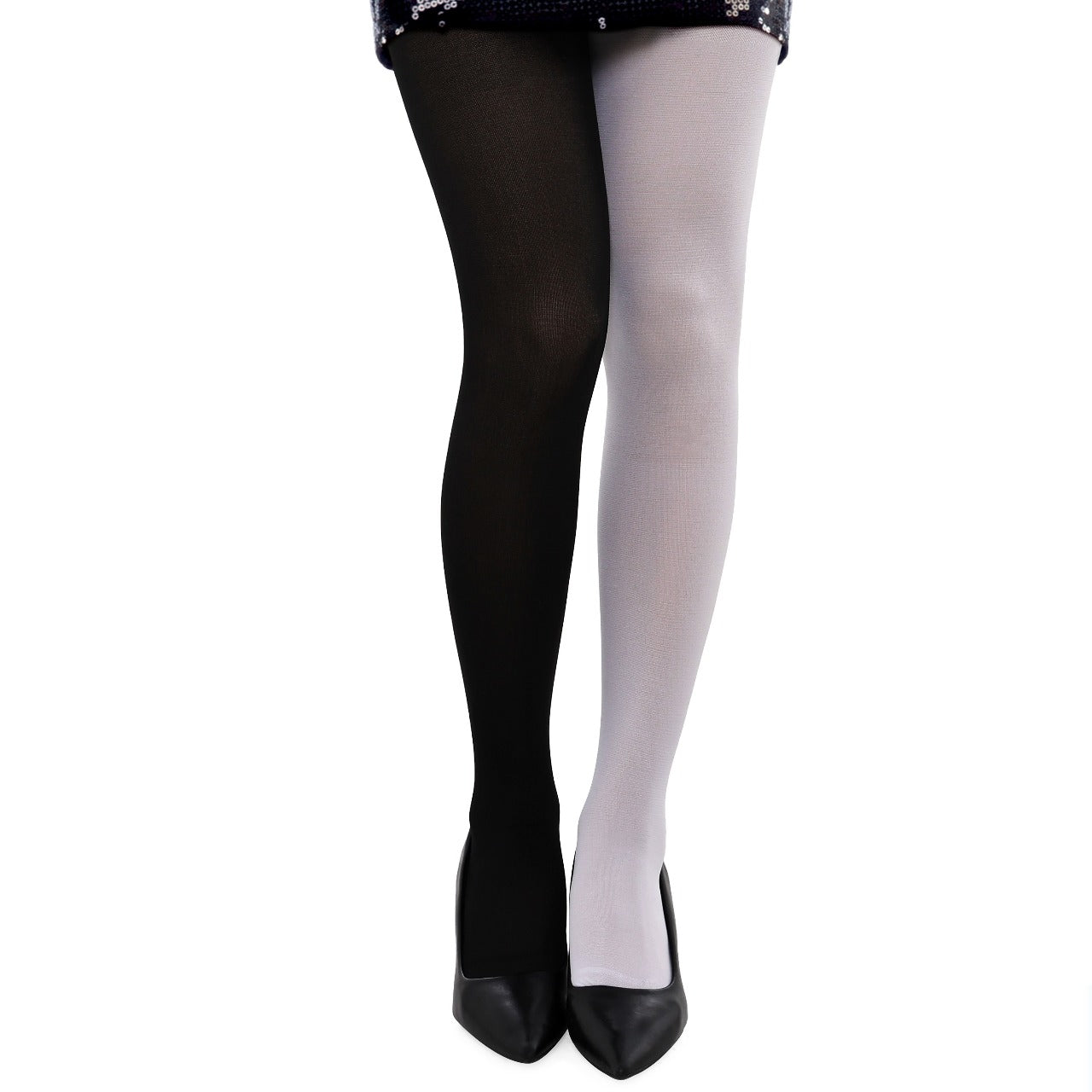 Collant bicolore nero e bianco