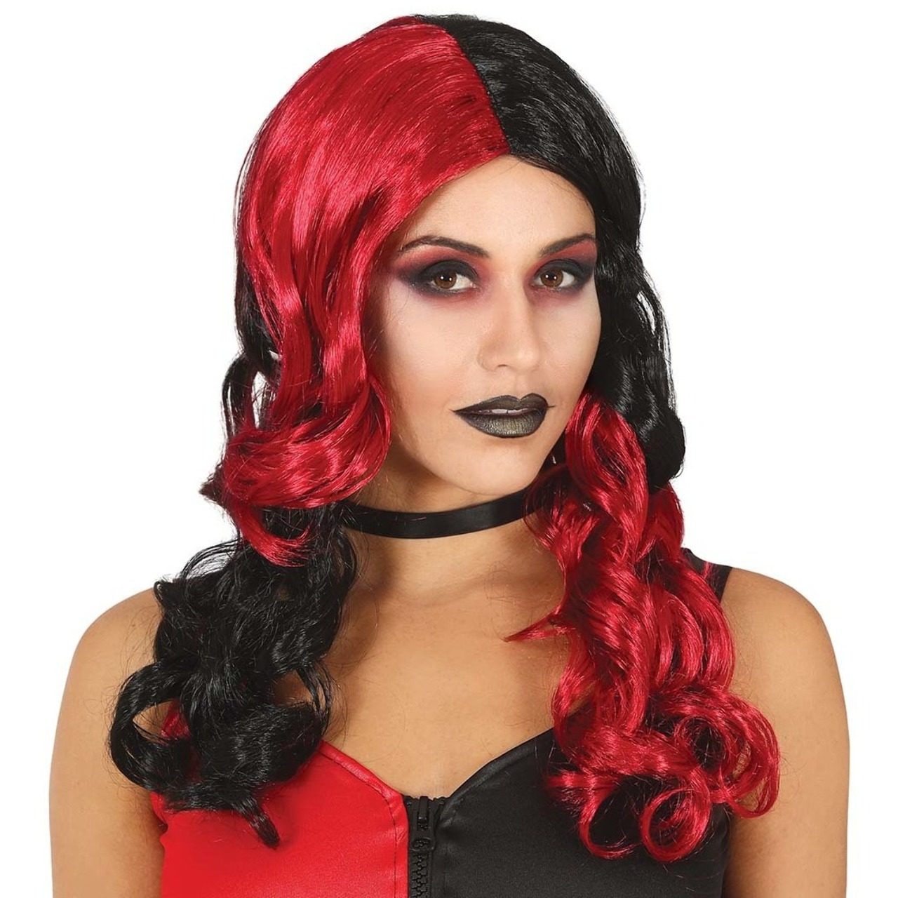 Parrucca Nera e Rossa Onde