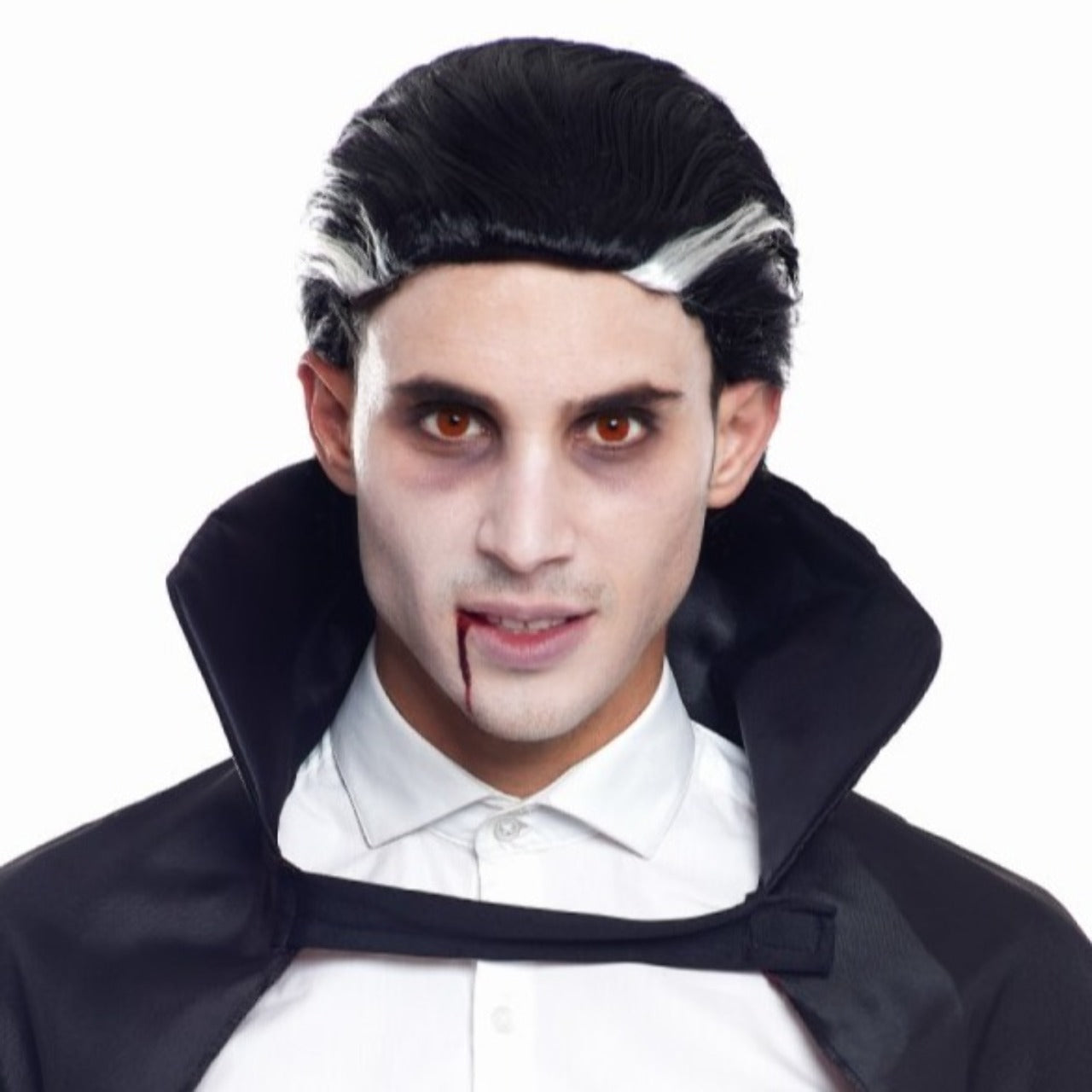 Men's Classic Parrucca Vampiro Halloween In Nero E Bianco - Foto 5