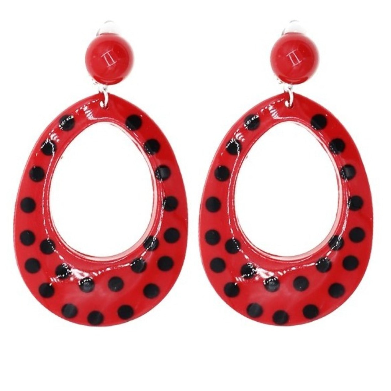 Orecchini Flamenco Ovali Rossi e Neri