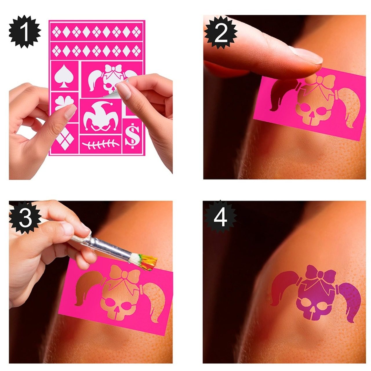 Stencil Trucco di Harley Quinn per bambini