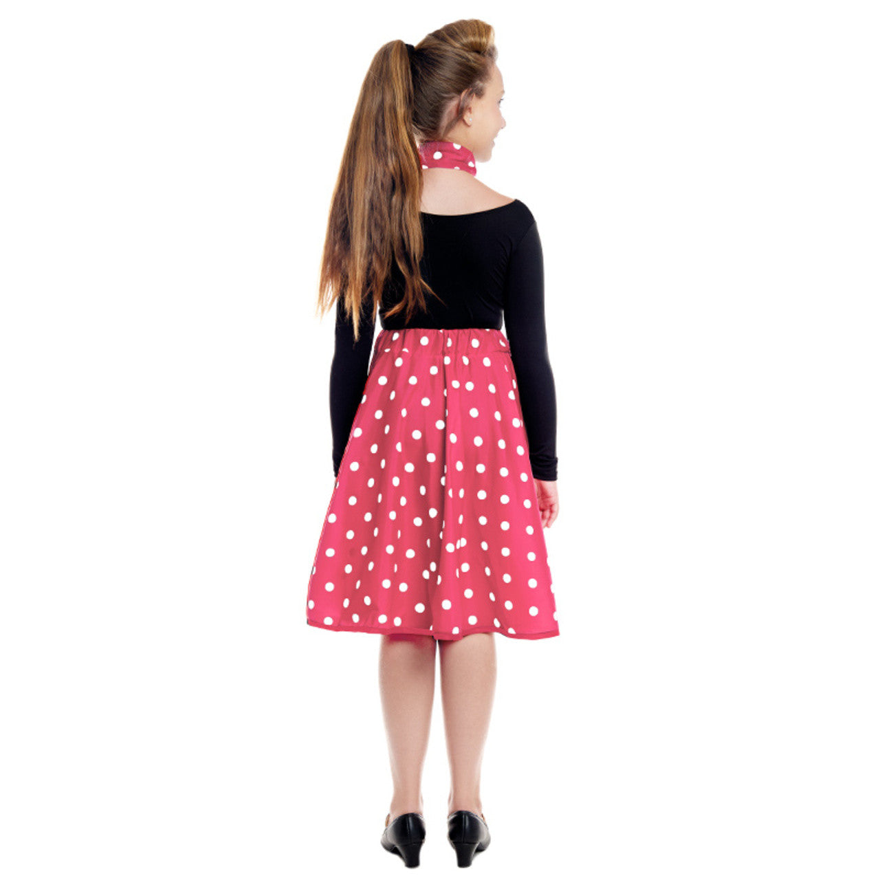 Set fucsia anni '50 a pois per bambini