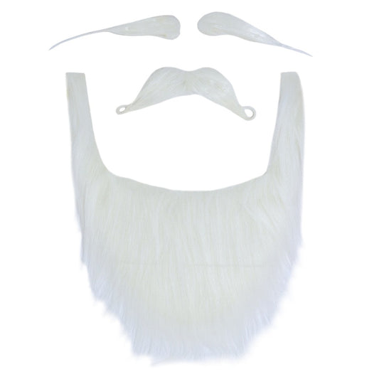 Kit Sopracciglia, baffi e barba Bianchi di  Babbo Natale