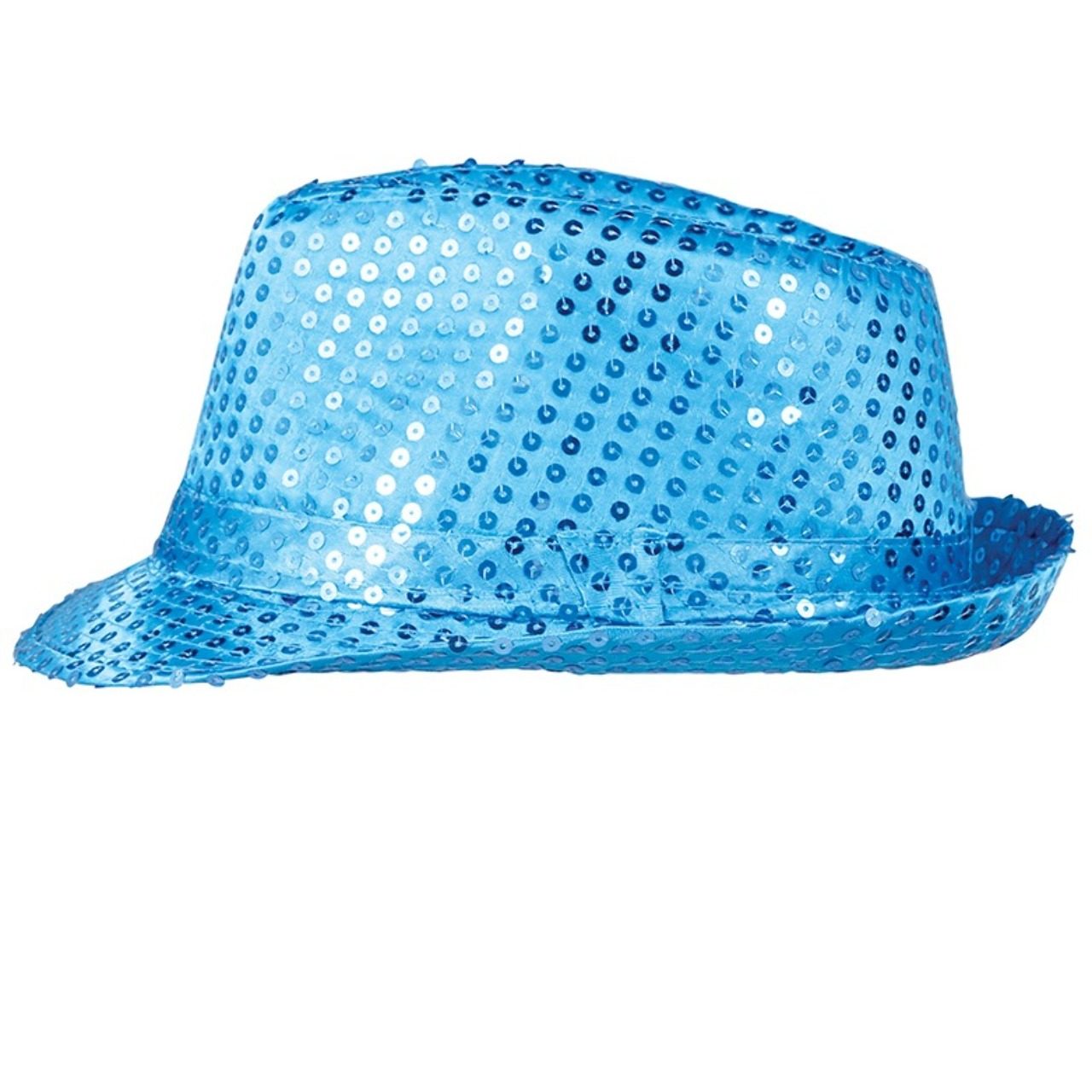 Cappello da Gangster Azzurro con paillettes Eco
