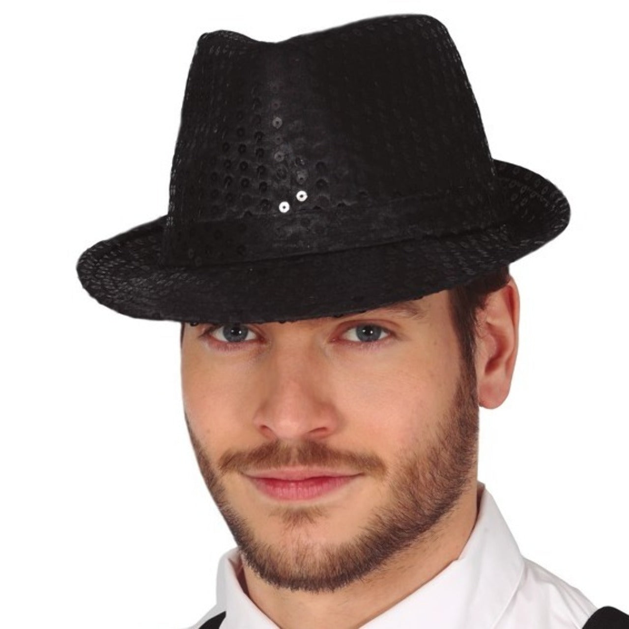 Cappello da Gangster Nero con Paillettes Eco