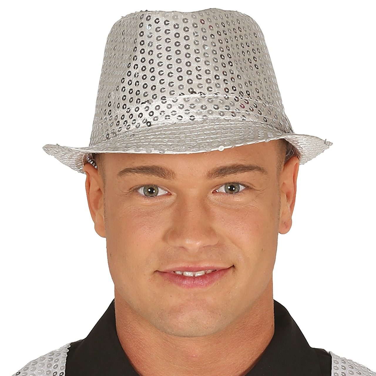 Cappello da Gangster Argento con paillettes Eco