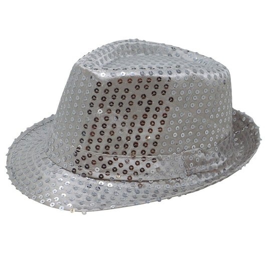 Cappello da Gangster Argento con paillettes Eco