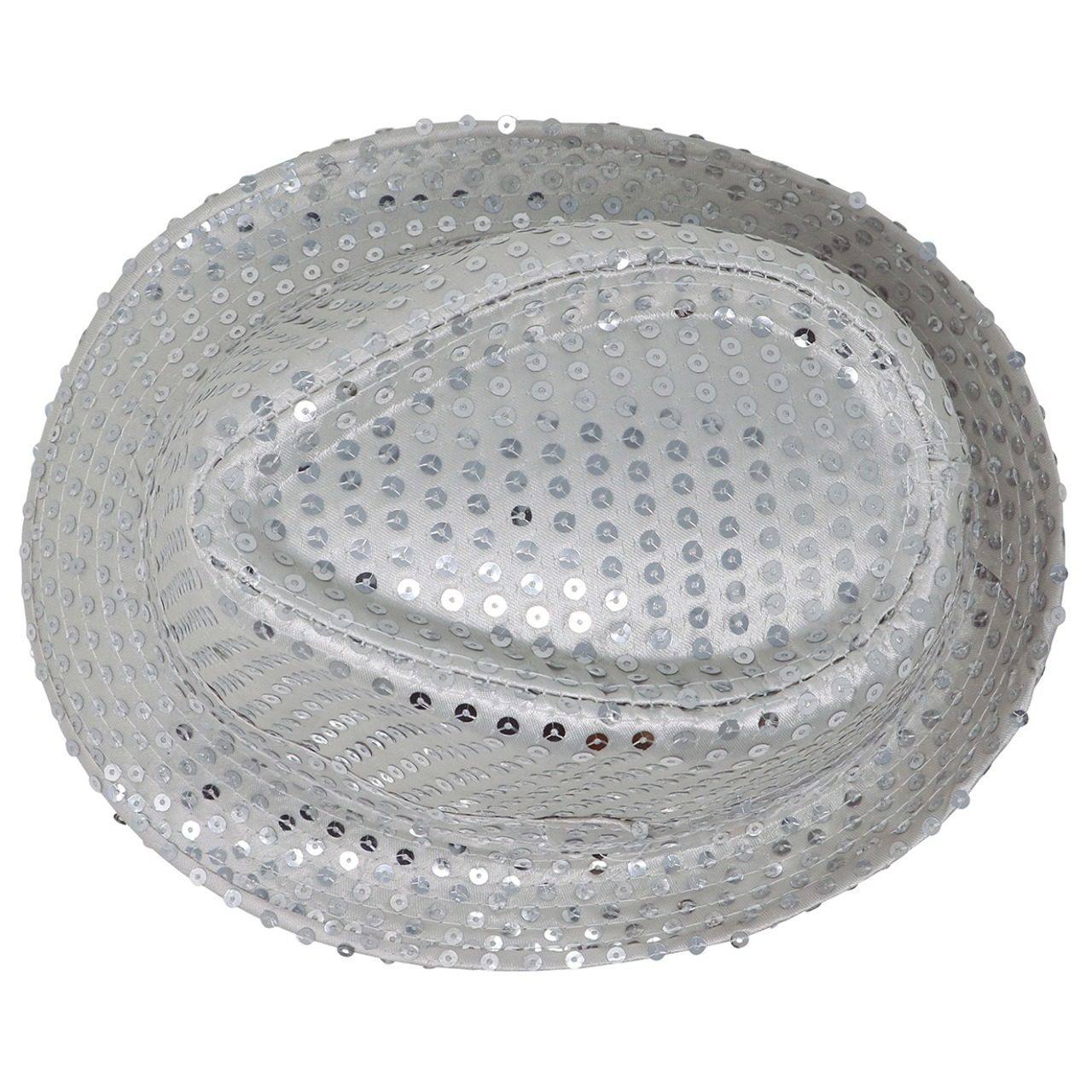 Cappello da Gangster Argento con paillettes Eco