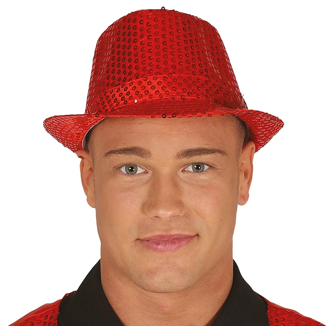 Cappello da Gangster Rosso con paillettes