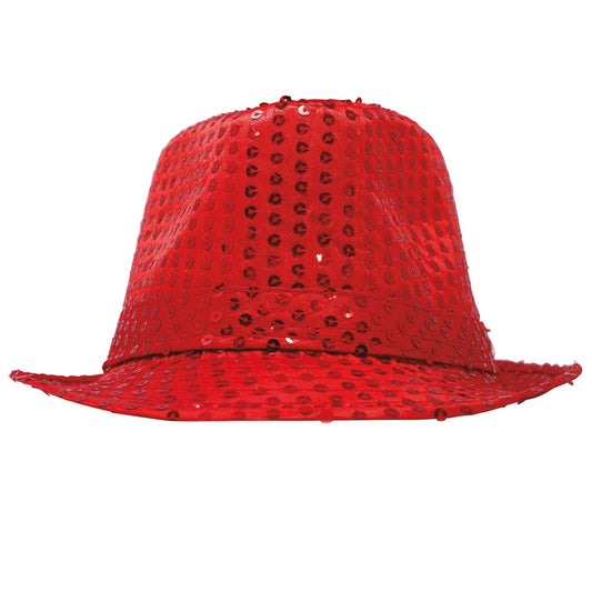 Cappello da Gangster Rosso con paillettes