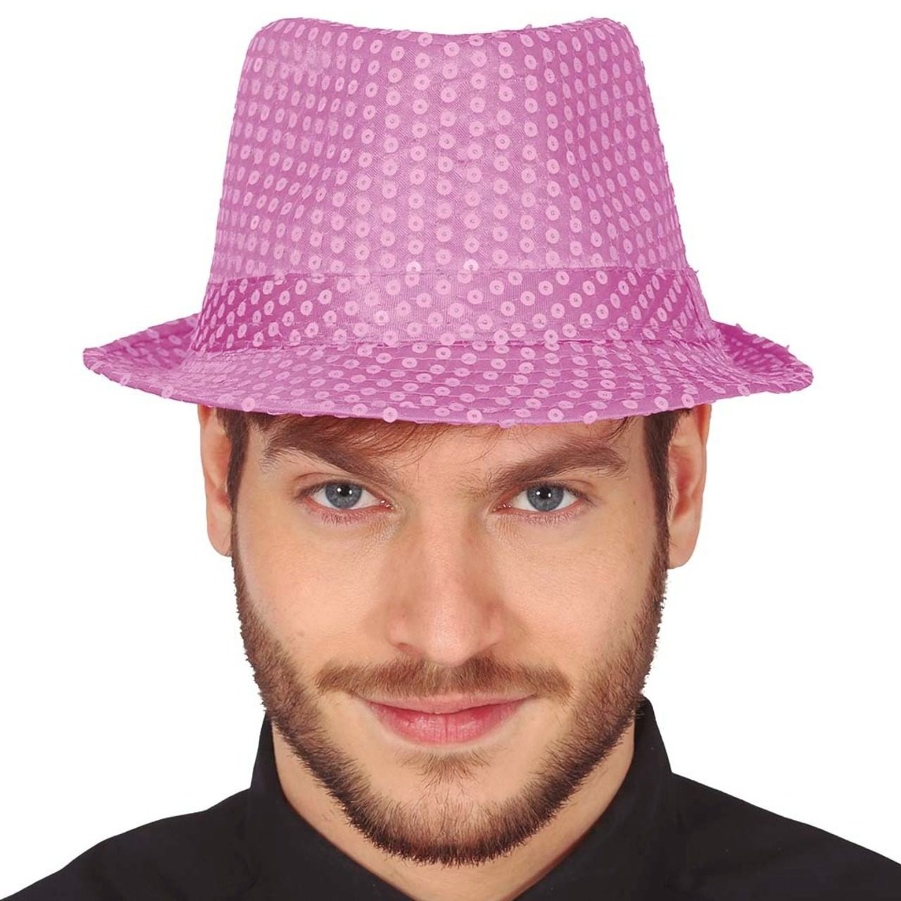 Cappello da Gangster Rosa con Paillettes Eco