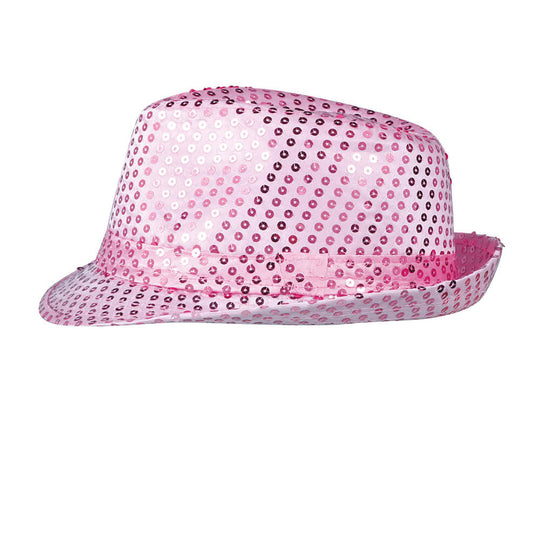 Cappello da Gangster Rosa con paillettes