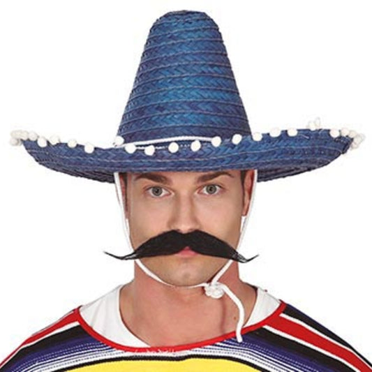 Cappello Messicano Blu con Nappe