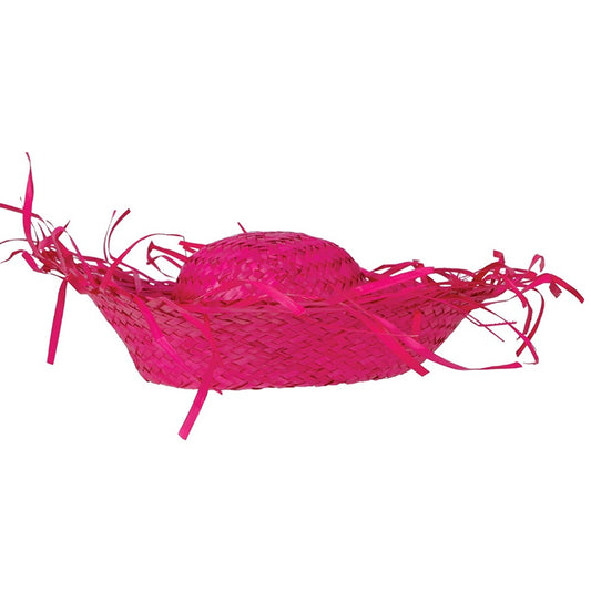Cappello di paglia fucsia