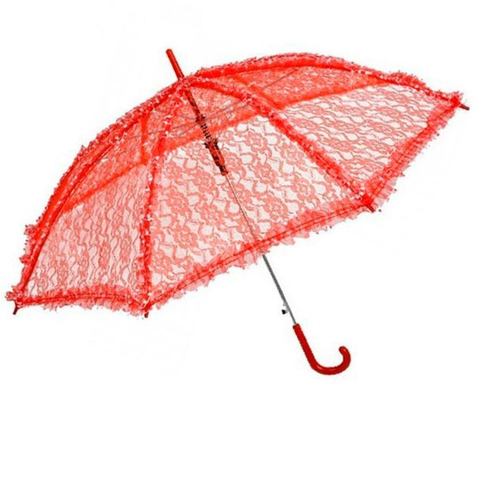 Ombrello in pizzo rosso