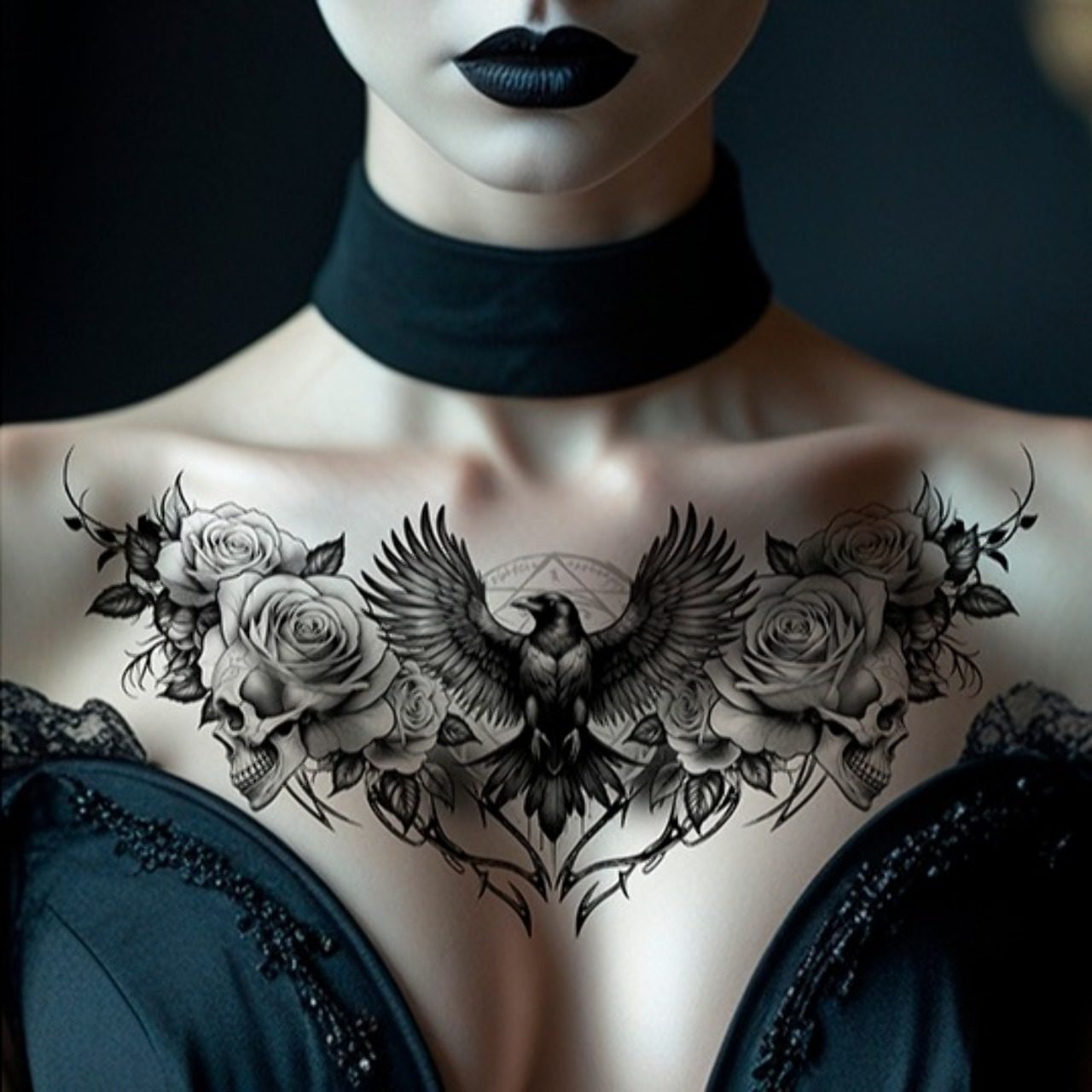 Tatuaggio Gotico Corvo