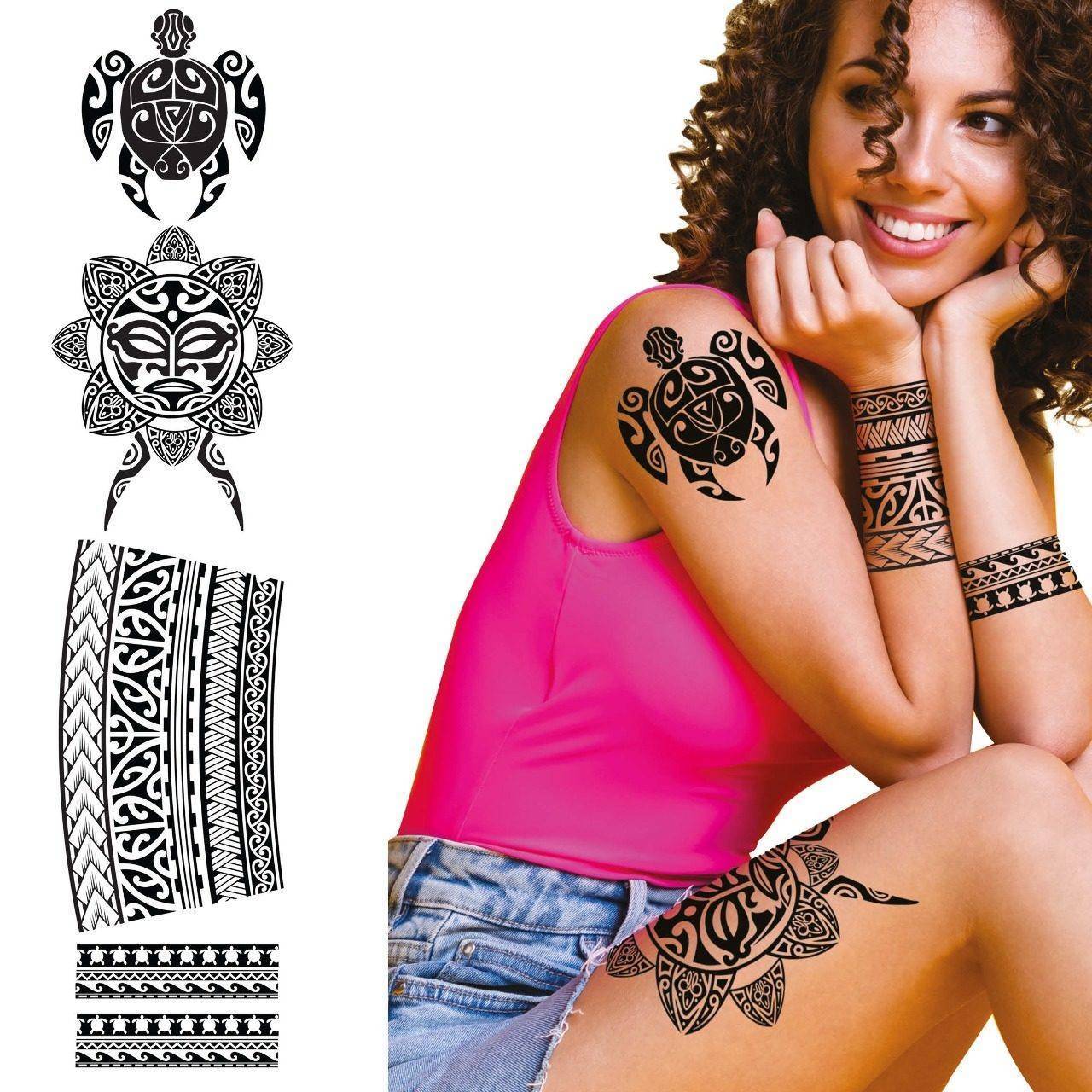 Tatuaggi Neri da Tartaruga e Fiori