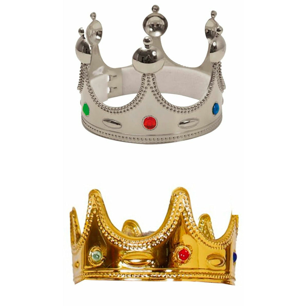 Corona re in metallo dorato impreziosita da cristalli per uomo, 6.5 Inches in diameter,3 Inches in height, Metallo non prezioso Corona re in metallo dorato impreziosita da cristalli per uomo, 6.5 Inches in diameter,3 Inches in height, Metallo non prezioso