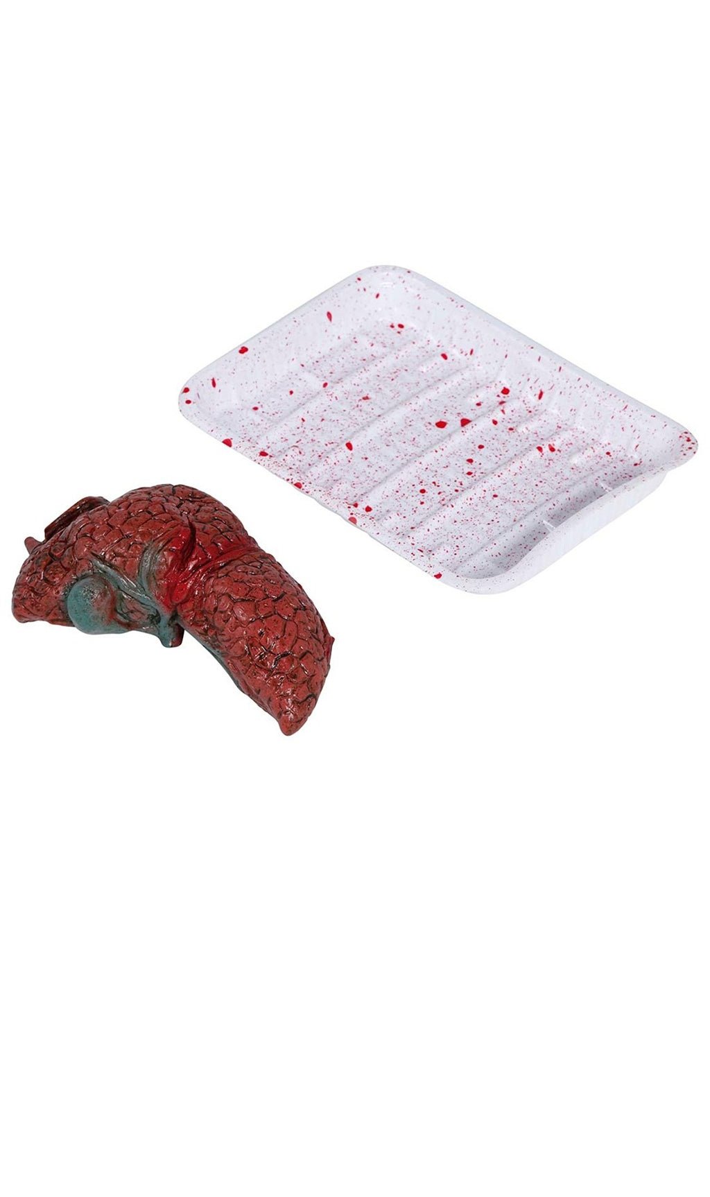 Vassoio con polmone sanguinante