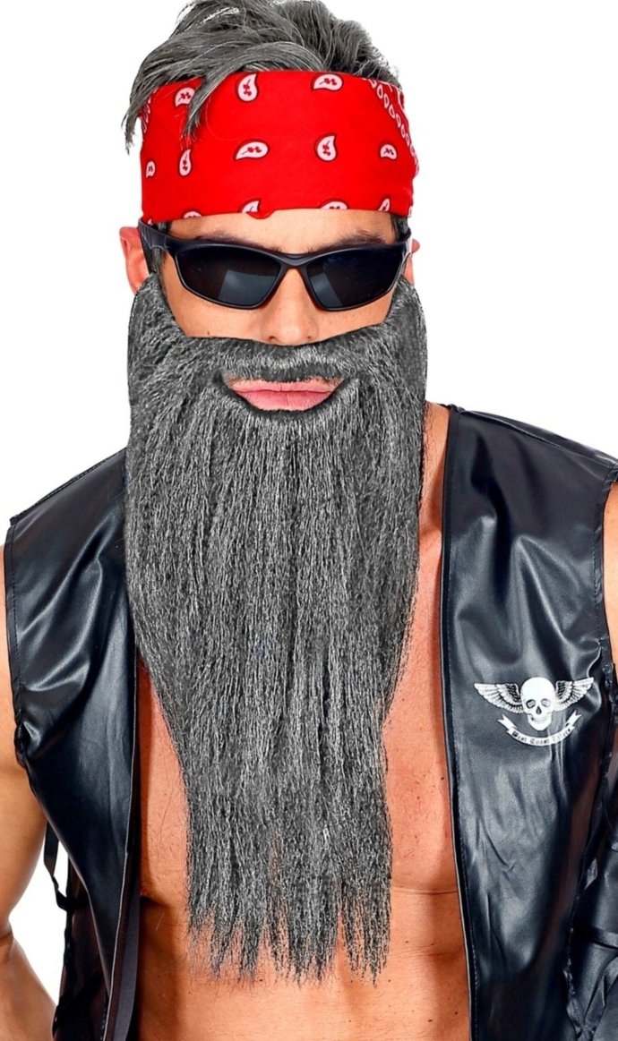 Barba Grigia Lunga con Baffi