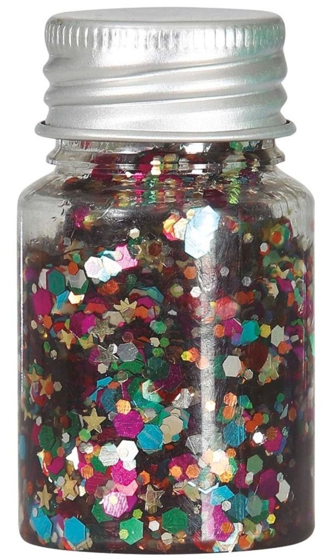 Flacone di gel multicolore glitterato