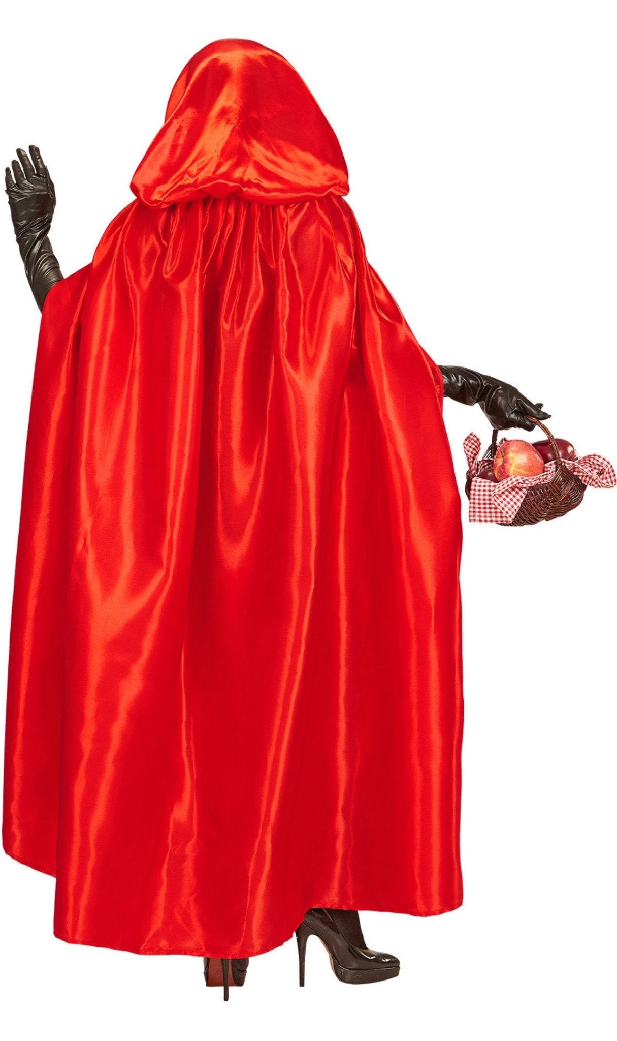 Mantello Rosso Cappuccio Raso