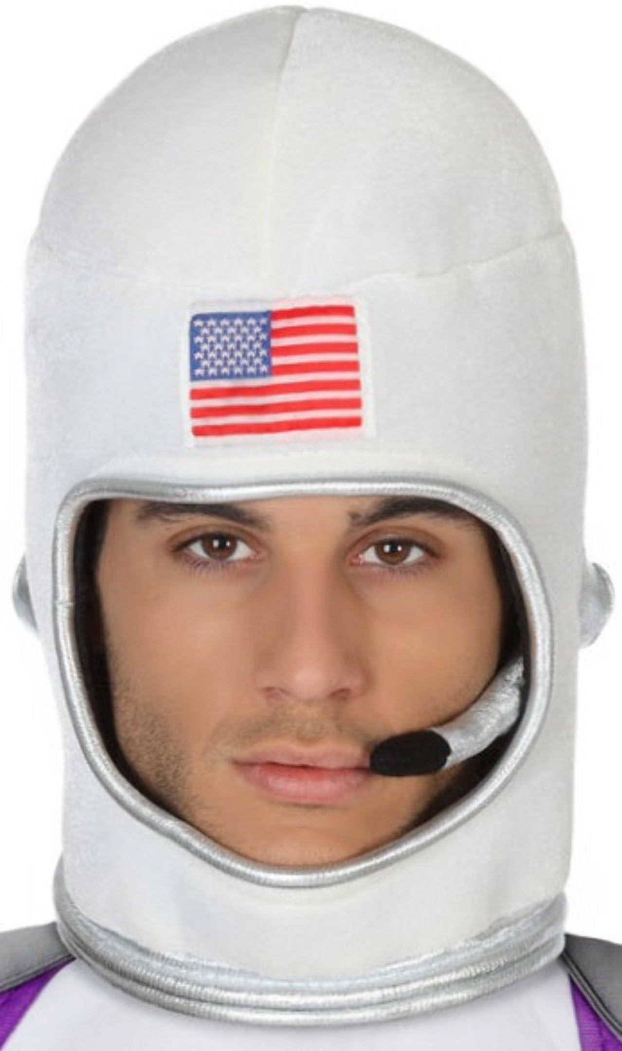 Casco da astronauta adulto bianco con visiera fissa