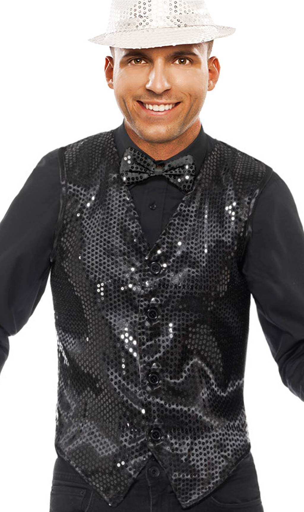 Gilet in Paillettes Nero