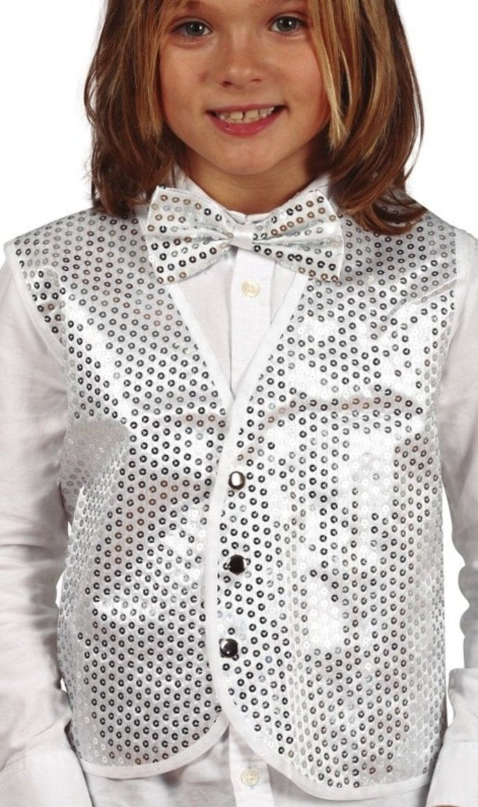 Gilet da Paillette Argento per bambini