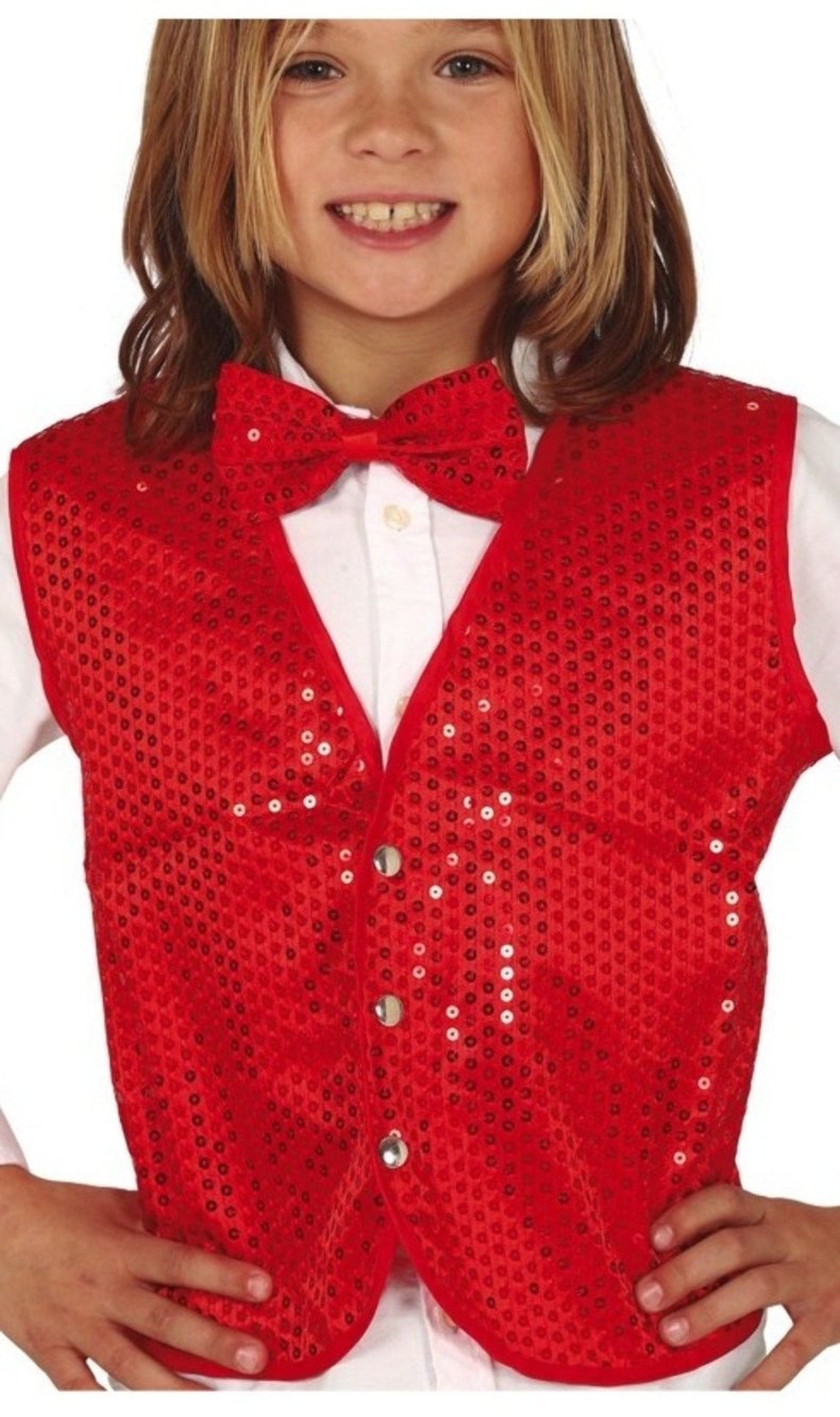 Gilet da Paillette Rosso per bambini