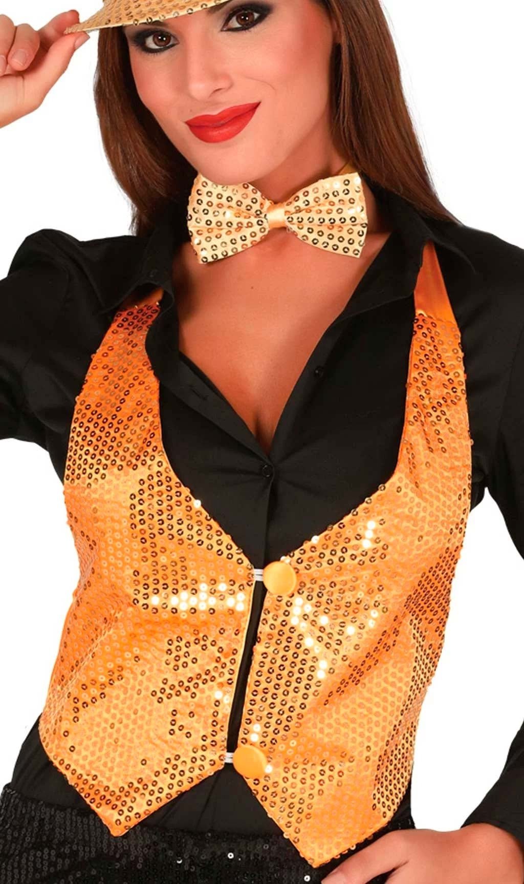 Gilet in Paillettes Dorato per donna