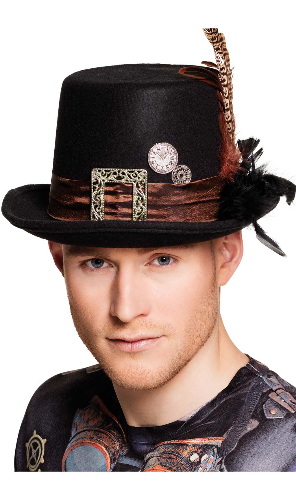 Cilindro Steampunk con Piuma